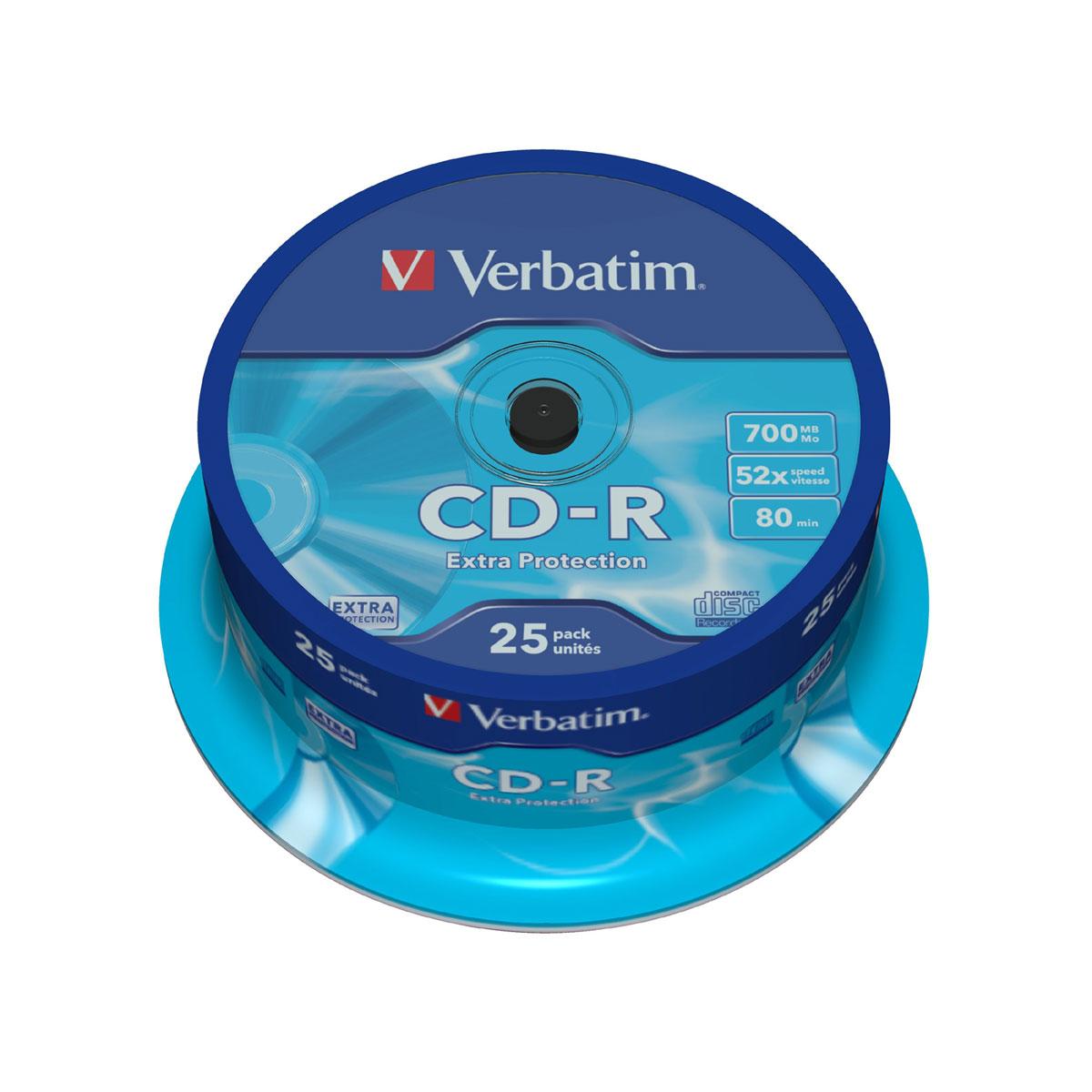 CD-R 700MB 52X CAKE 1/25 VERBATIM #43432